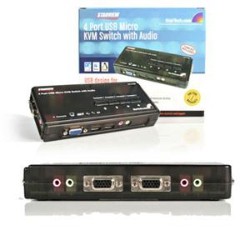 STARTECH CANADA 4-Port 4 Port USB Kvm Switch Kit With Cables And Audio In Black