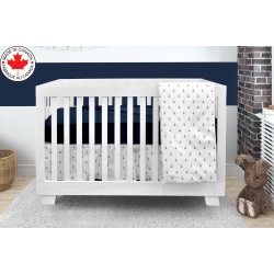 BEBELELO Baby Crib Bedding 4 Piece Set, Perfect for Baby Girls And Boys And White Anchor Design In Blue