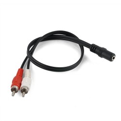 AXGEAR 3.5MM Female to 2 Rca Male Y Stereo Audio Jack Cable Aux Adapter Connector Plug F/m