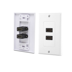 AXGEAR HDMI Wall Plate Cable Face Panel Coupler Outlet Extender 2 Port