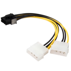 AXGEAR Dual 4 Pin Molex Ide to 8 Pin PCi Express Power Cable PCi-E Adapter
