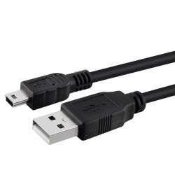 AXGEAR USB2.0 A Male to Mini B 5Pin Male Camera Cable 6 F Feet 6F In Black