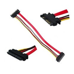 AXGEAR 12" Male to Female 7+15 Pin Serial SATA Data Power Combo Extend Extension Cable