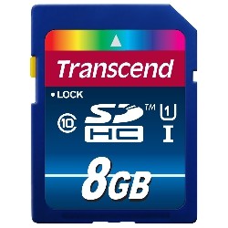 TRANSCEND 8GB 60Mb/s Sdhc Class 10 Uhs-I Memory Card (Ts8Gsdu1)