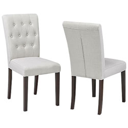 Chaise De Salle À Manger Contemporaine En Tissu - Ensemble De 2 - Beige