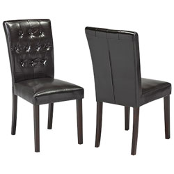 Chaise De Salle À Manger Contemporaine En Tissu - Ensemble De 2 - Expresso