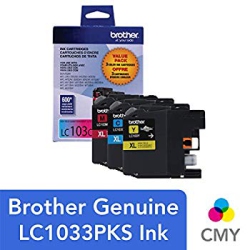 BROTHER Lc1033Pks High Yield Ink Cartridge - Colour 3Pks (Cyanmagentayellow)