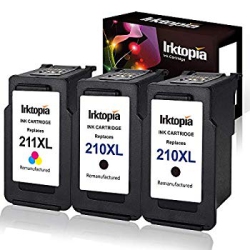 INKTOPIA Remanufactured Ink Cartridges Replacement for Canon Pg 210Xl 210 Xl & Cl 211Xl 211 Xl 3 Pack (2 1 Color) In Black