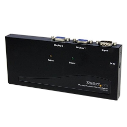 STARTECH 2 Port High Resolution VGA Video Splitter With Built-In Video Amplifier - 350 Mhz - VGA Video Splitter 1 X