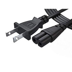 PWR Ul Listed Nema 1-15P to Iec320C7 Long 6 Ft (1.8 Meter) 2 Prong Figure 8 Ac Wall Cable Power Cord for Led Lcd Tv Samsung