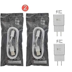 CABLESHARK (2 Pack)Samsung Compatible Adaptive Fast Charger Wall Charger Galaxy Note 4 & Note Edge Ep-Ta20Jwe With (2) 5Ft Micro 2.0 Supper Fa