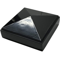 DECOREX HARDWARE Aluminium Pyramid Post Cap for 2.5" X 2.5" Metal Posts - Pressure Fit - In Black
