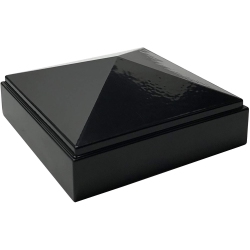 DECOREX HARDWARE Aluminium Pyramid Post Cap for 3" X 3" Metal Posts - Pressure Fit - In Black