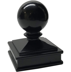 DECOREX HARDWARE Aluminium Ball Top Post Cap for 2.5" X 2.5" Metal Posts - Pressure Fit - In Black