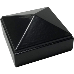 DECOREX HARDWARE Aluminium Pyramid Post Cap for 2" X 2" Metal Posts - Pressure Fit - In Black