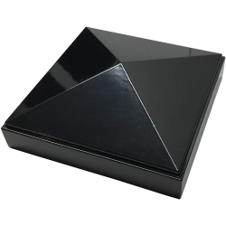 DECOREX HARDWARE Aluminium Pyramid Post Cap for 4" X 4" Metal Posts - Pressure Fit - In Black