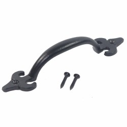 NUVO IRON Antique Look Iron Pull Handle 7" Colonial Design for Garage Shed Wood Door