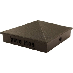NUVO IRON Decorative Pyramid Aluminium Post Cap for 3.5" X 3.5" Posts - In Black