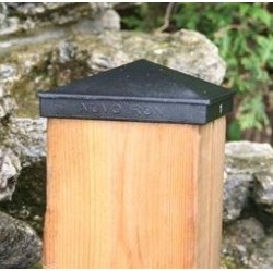 NUVO IRON Decorative Pyramid Aluminium Post Cap for 5.5" X 5.5" Posts - In Black