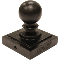 NUVO IRON Decorative Ball Post Cap for 3.5" X 3.5" Posts - PCb03 In Black