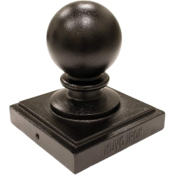 NUVO IRON Decorative Ball Post Cap for 5.5" X 5.5" Posts - PCb04 In Black