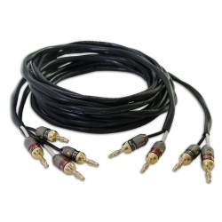 THRUSOUND Hifi-Series 12Awg 2-Conductor Speaker Wire With Premium 24K Gold-Plated Banana Plugs (20 Feet/pair)