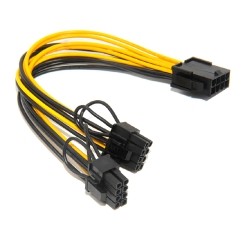 AXGEAR PCi-E 8-Pin to 2X 8 Pin / 6 Pin Dual Power Splitter Cable Extension Wire