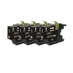 GOTONERS Generic Packaged 4Pk Brother New Compatible Lc71Bk Standard Yield Inkjet Cartridge Dcp-J525/j725/j925, Mfc-J280/j425/j625/j825/j5910