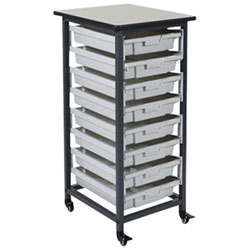 Luxor Single-Row 8-Drawer Storage Cart