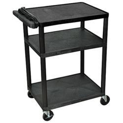 Luxor 34"H AV Cart with Three Shelves (LP34E-B)