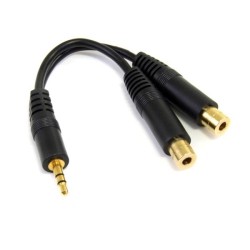 STARTECH Stereo Splitter Cable - Phono Stereo 3.5MM (M) - Phono 2X Stereo (F) - 6In