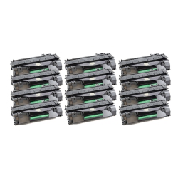 GOTONERS Generic Packaged 12Pk HP New Compatible Ce505A (05A) Standard Yield Toner Cartridge for Laserjet P2030/2035/2050/2055 In Black
