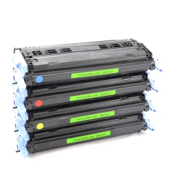 GOTONERS Generic Packaged 4Pk HP New Compatible Q6000A Q6001A Q6002A Q6003A (124A) Cmyk Toner Set for Laserjet 1600/2605/cp1600/2600/cm1015/1017