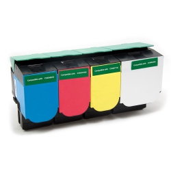 GOTONERS Generic Packaged 4Pk Lexmark New Compatible C540H1Cg C540H1Kg C540H1Mg C540H1Yg Cmyk Standard Color Toner Set for Lexmark C540/543/544/546