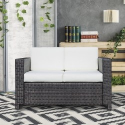OUTSUNNY Outdoor Rattan Weave Double-Seat Sofa In Brown