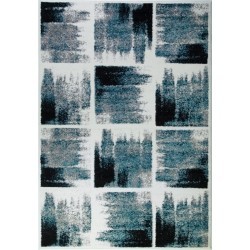 LA DOLE RUGS Kensington Geometric Pattern Rug Ivory, 5X8 (5'3" X 7'6", 160Cm X 230Cm) In Teal