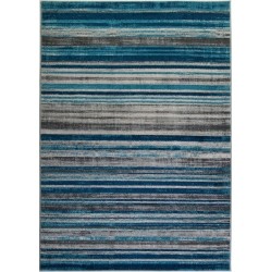 LA DOLE RUGS La Dole Kensington Stripes Abstract Pattern 6'5" X 9'5" Rectangle Area Rug - Blue/ivory
