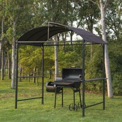 OUTSUNNY 8X4Ft Barbecue Shelter With Side Shelf In Brown