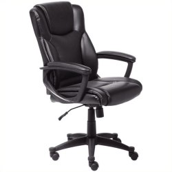 PEMBERLY ROW Executive Office Chair In Bonded Leather In Black