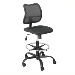 PEMBERLY ROW Extended Height Mesh Drafting Chair In In Black