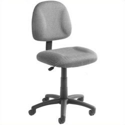PEMBERLY ROW Fabric Upholstered Adjustable Posture Office Chair In In Gray