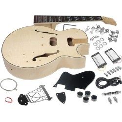 SOLO GUITARS Solo Es Style Diy Guitar Kit, Maple Neck, Flamed Maple Top