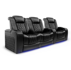 VALENCIA SEATING Tuscany Premium Top Grain Italian Nappa 11000 Leather Power Headrest, Recliner, Lumbar Home Theatre 3-Seat Loveseat Left