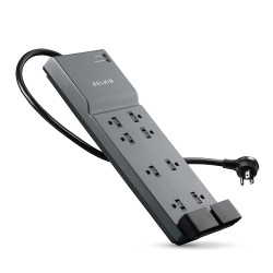 BELKIN 8-Outlet Power Strip Surge Protector With 6-Foot Power Cord And Telephone Protection, Be108200-06