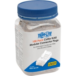 TRIPP LITE BY EATON N030-100-Str Rj45 Modular Connector for Round Stranded Utp Conductor 4-Pair Cat5E, 100 Pack (N030100Str)