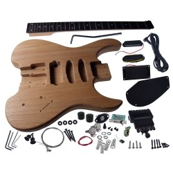 SOLO GUITARS Solo Sb Style Diy Guitar Kit, Ash Body, Headless Maple Neck