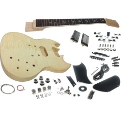 SOLO GUITARS Solo Sg Style Diy Guitar Kit, Basswood Body, Flamed Maple Top