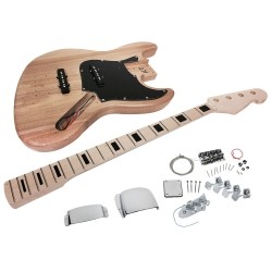 SOLO GUITARS Solo Jb Style Diy Bass Guitar Kit, Maple Neck Block Inlay, Ash Body