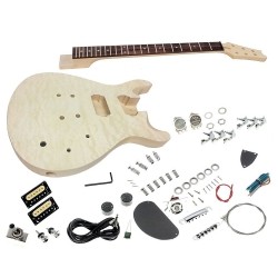 SOLO GUITARS Solo Pr Style Diy Guitar Kit, Carved Body With Quilted Maple Top