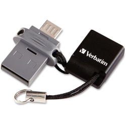 VERBATIM 64GB USB 2.0 + USB Type-A Flash Drive - 1 Pack (99140)
